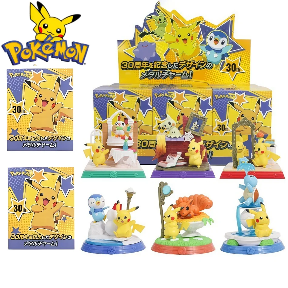 

Anime 30th Anniversary Pok é mon Commemorative Edition Action Figure Pikachu And Its Friends Blind Box Desktop Statue Model Toys
