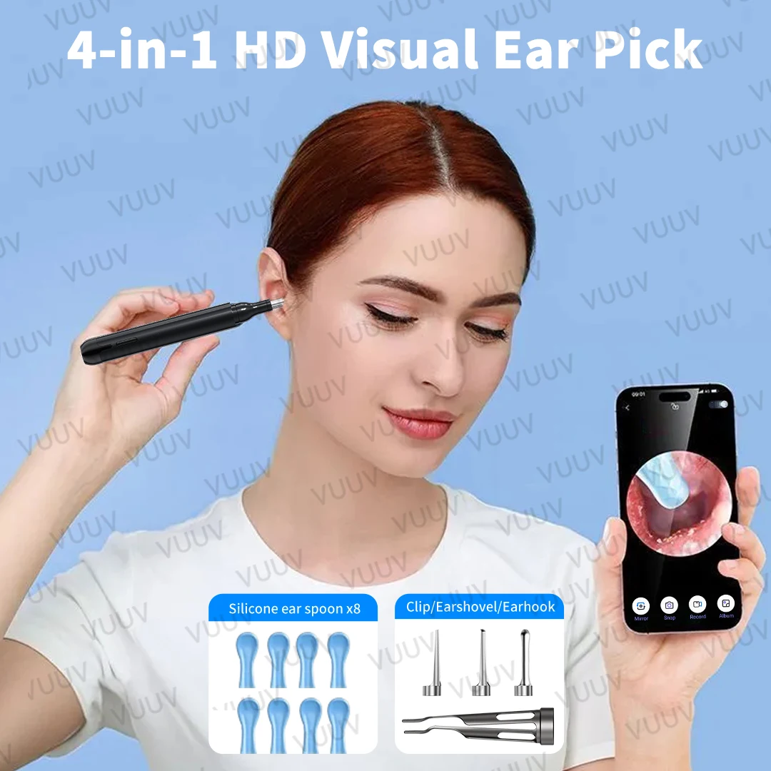 

Визуальный очиститель ушной серы с камерой, безопасный эндоскоп для удаления ушной серы с камерой 5 см, светящийся отоскоп, инструменты для чистки ушей, уход за ушами