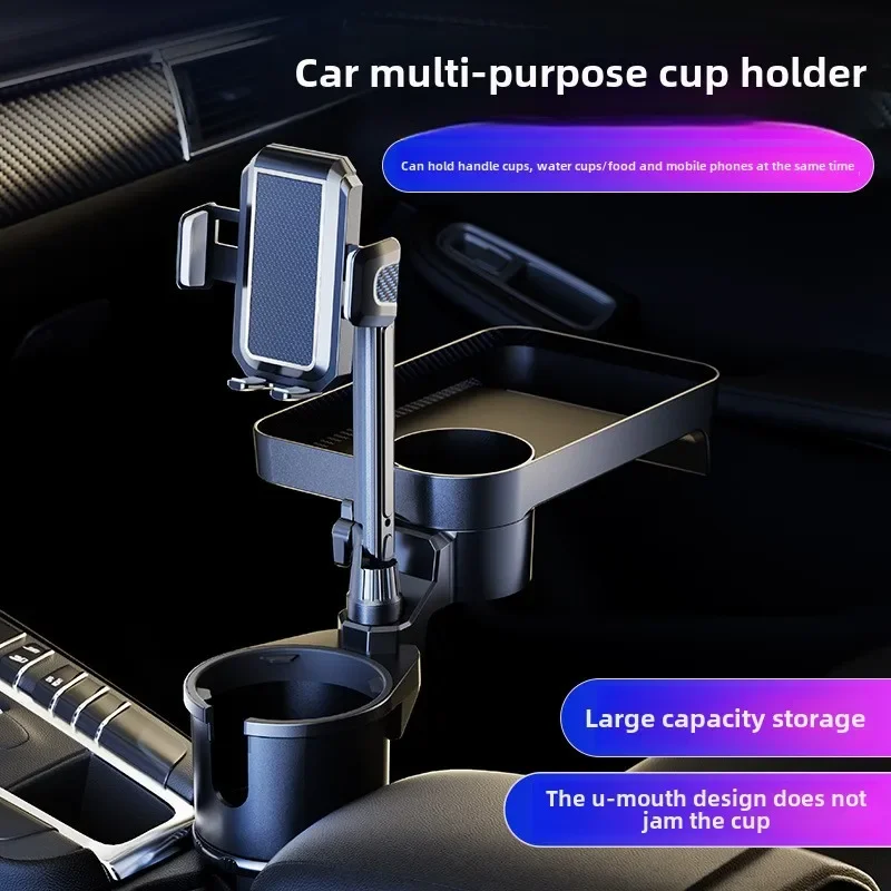 Upgraded version, car 360-degree rotating dining table tray holder, car beverage water cup holder