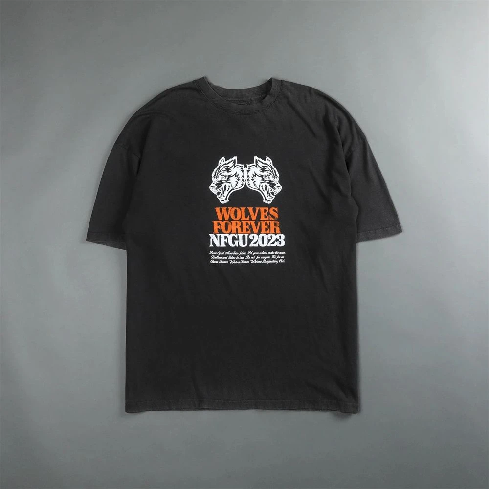 Neuer Sale: Darc Wolf Head Sport Big Wave American Fitness Trendy Brand Training Coole Kurzarm-T-Shirts für Paare – Detail 7
