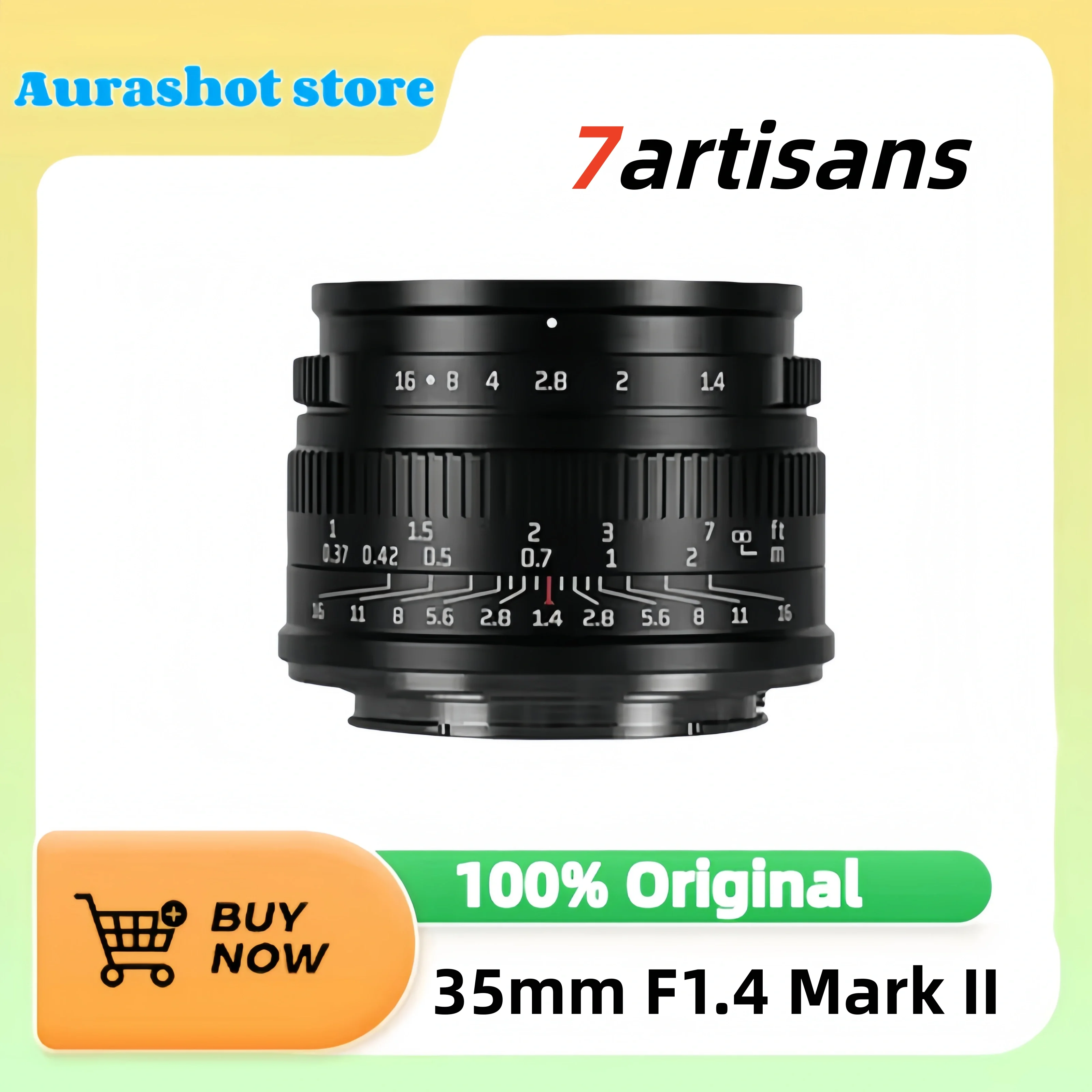 7artisans 35mm F1.4 Mark II APS-C Prime Lens For Sony E ZVE10 A6000 FX30 Fujifilm FX X-H2 Micro 4/3 epm1 Nikon ZFC Canon RF RP