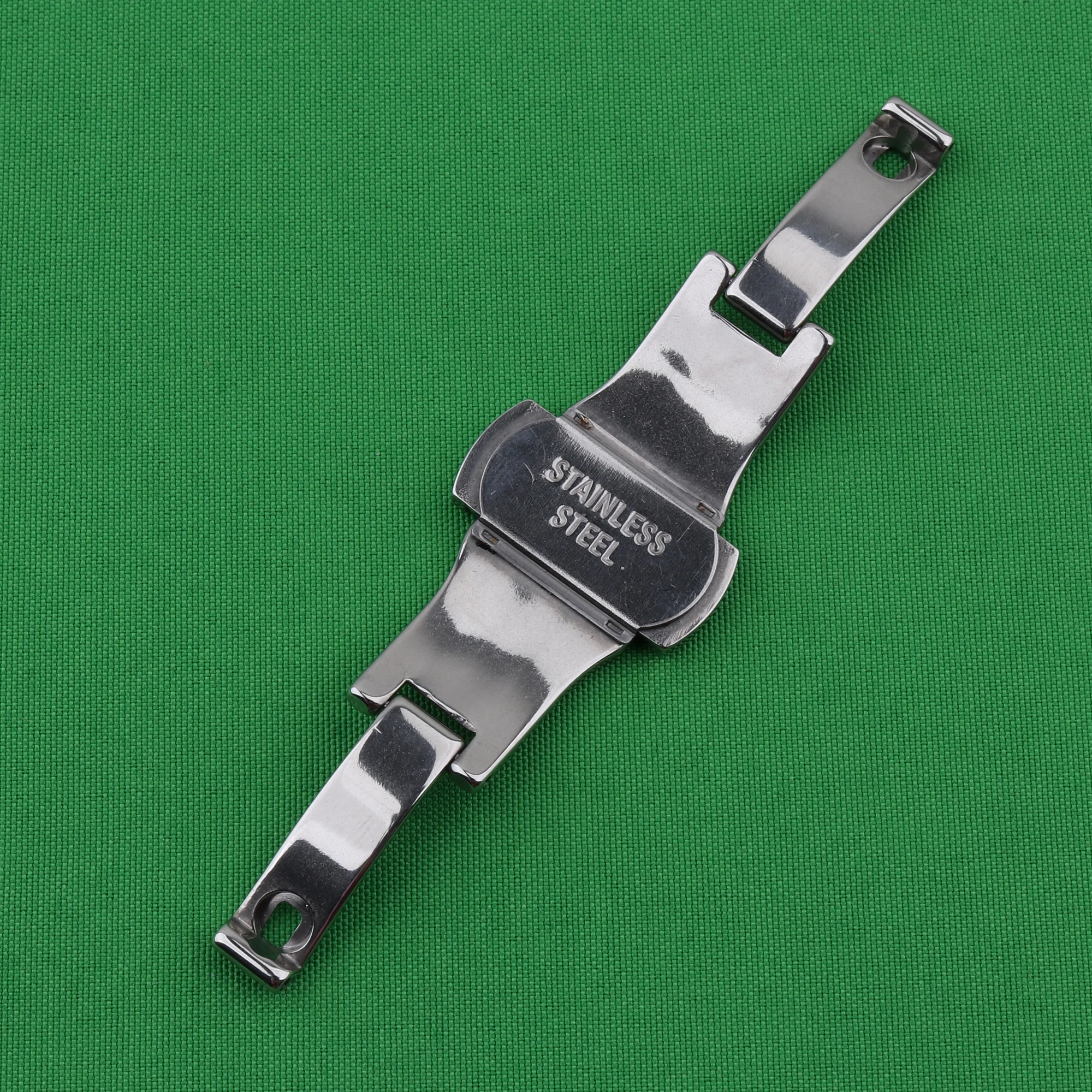 5mm 6mm Stainless Steel Watch Buckle For Longines Double Push Butterfly Watch Band Silver Buckle for Orient Button wholesale