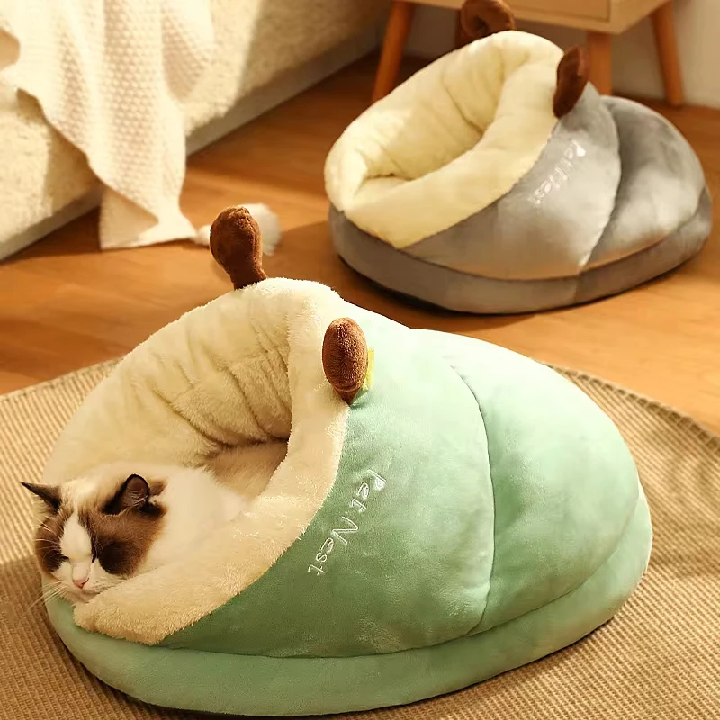 Winter Warm Kat Nest Zacht Dikker Kat Bed Comfortabel Huisdier Slaapbed Voor Puppy 'S Katten Gezellig Katten Cave Kitten Huis Dierbenodigdheden