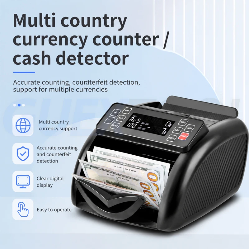 Multi-National Currency Counting Machine US Dollars Euros And Foreign Currencies Coin And Bill Counter for Business Use UV,MG,IR