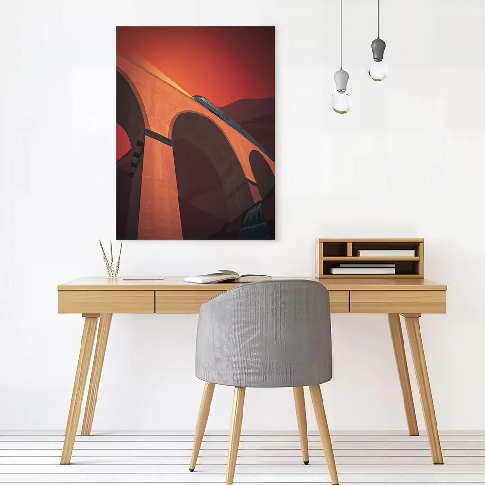 Old Railway Viaduct Printed Canvas Poster Custom Pictures Wall Art Canvas Painting for Room Decorations Home and Decoration Arts