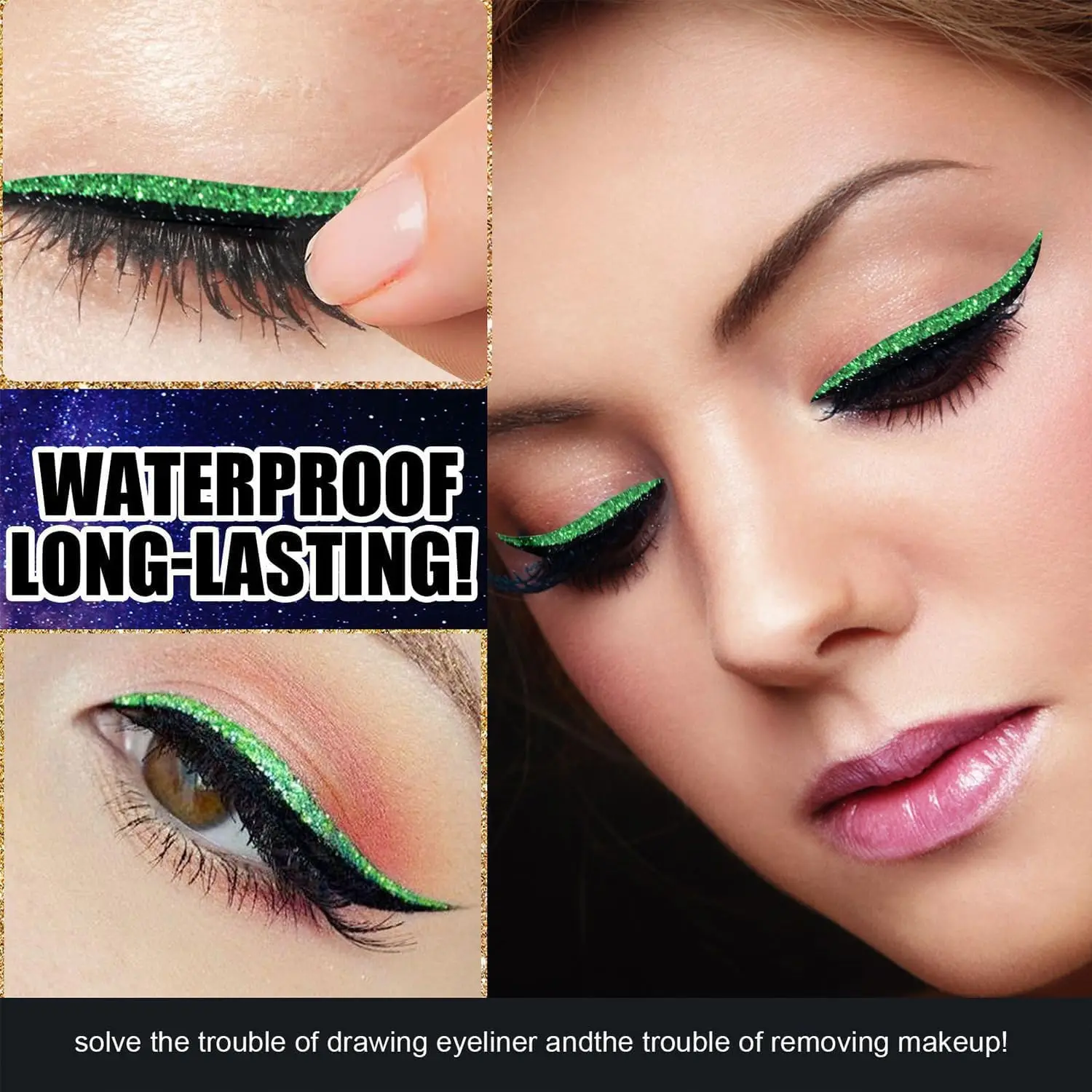 Falsche Wimpern Wiederverwendbarer Lidschatten Wimpernpflaster Wiederverwendbare Wimpern Bequeme Make-up-Aufkleber für den täglichen Gebrauch Cosplay Day To