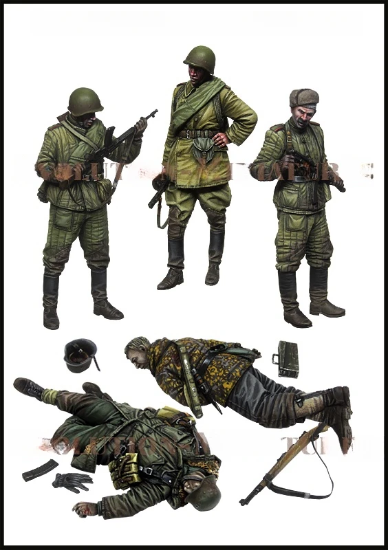 

Фигурка модели из смолы 1/35, 5 фигурок, комплект в разобранном и неокрашенном виде