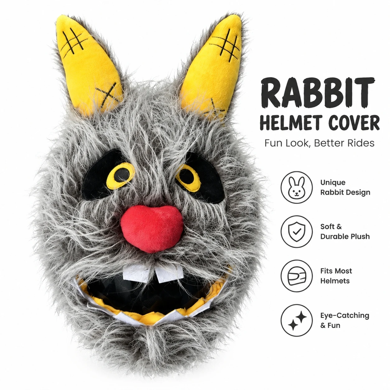 Christmas Halloween Plush Helmet Cover Rabbit Animal Cartoon Helmet Hat Protector for Motorcycle Motorbike Helmet Decoration