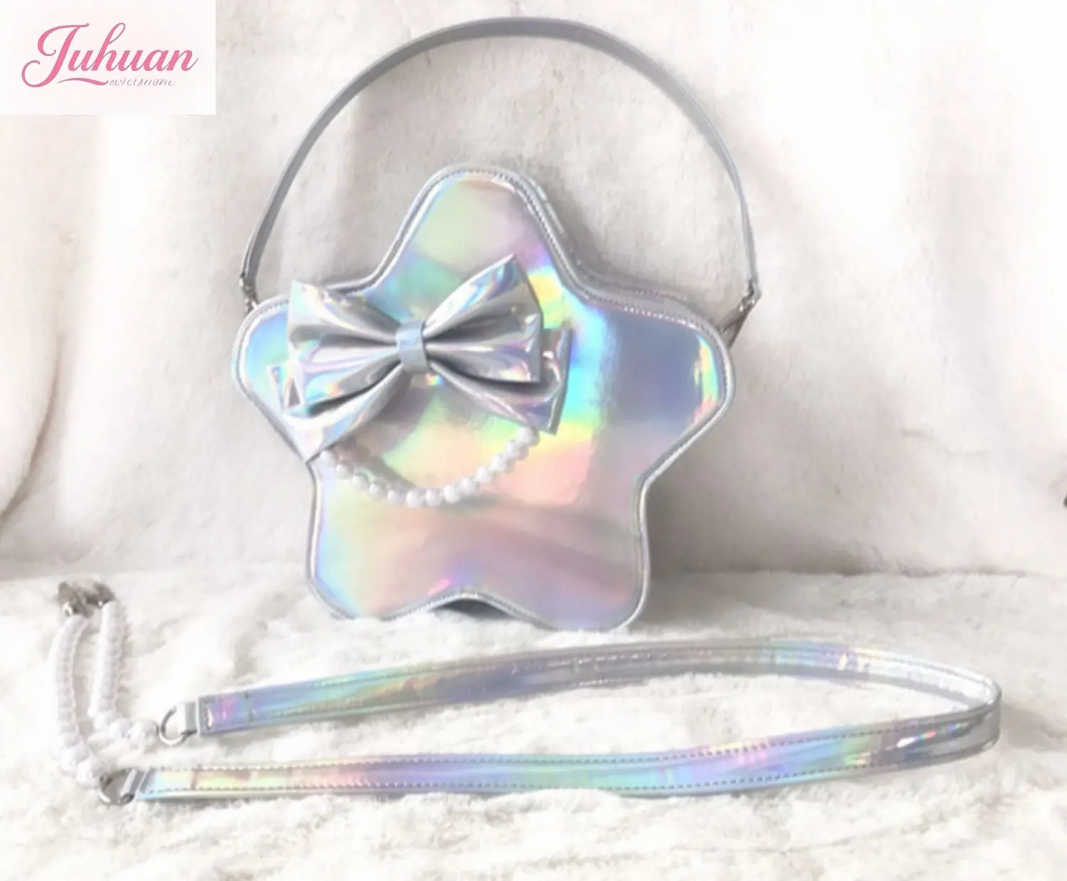 Japan Starfish Messenger Bag Lolita Bow Pearl Chain Cute Handbag Female Harajuku Soft Girl Loli Shoulder Messenger Women's Bags