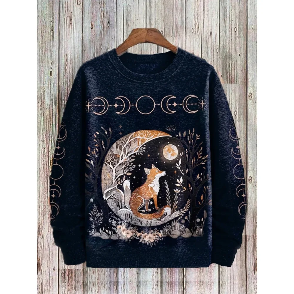 2024 Men's Long Sleeve Spring Autumn Funny Animal Warrior Art Cartoon Print Street Casual Men Women Couple Sweatshirts