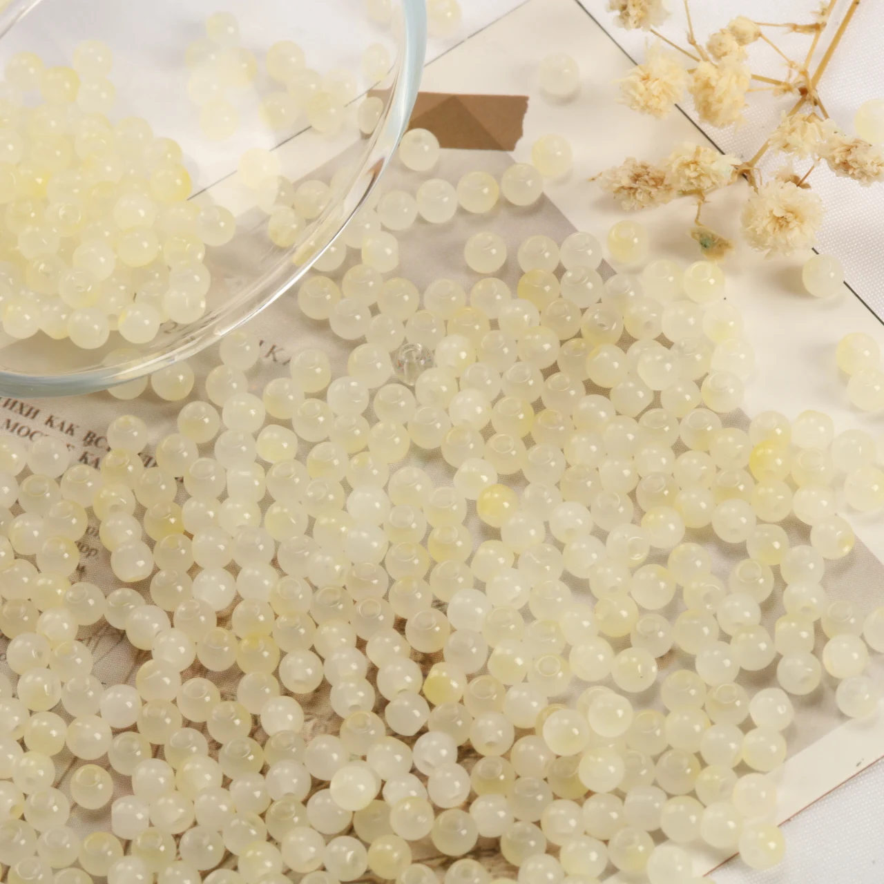 200-1600pcs 4mm Gradient Yellow Two Tone Round Glass Beads Loose Spacer Beads DIY Pendant Bracelet Jewelry Accessories