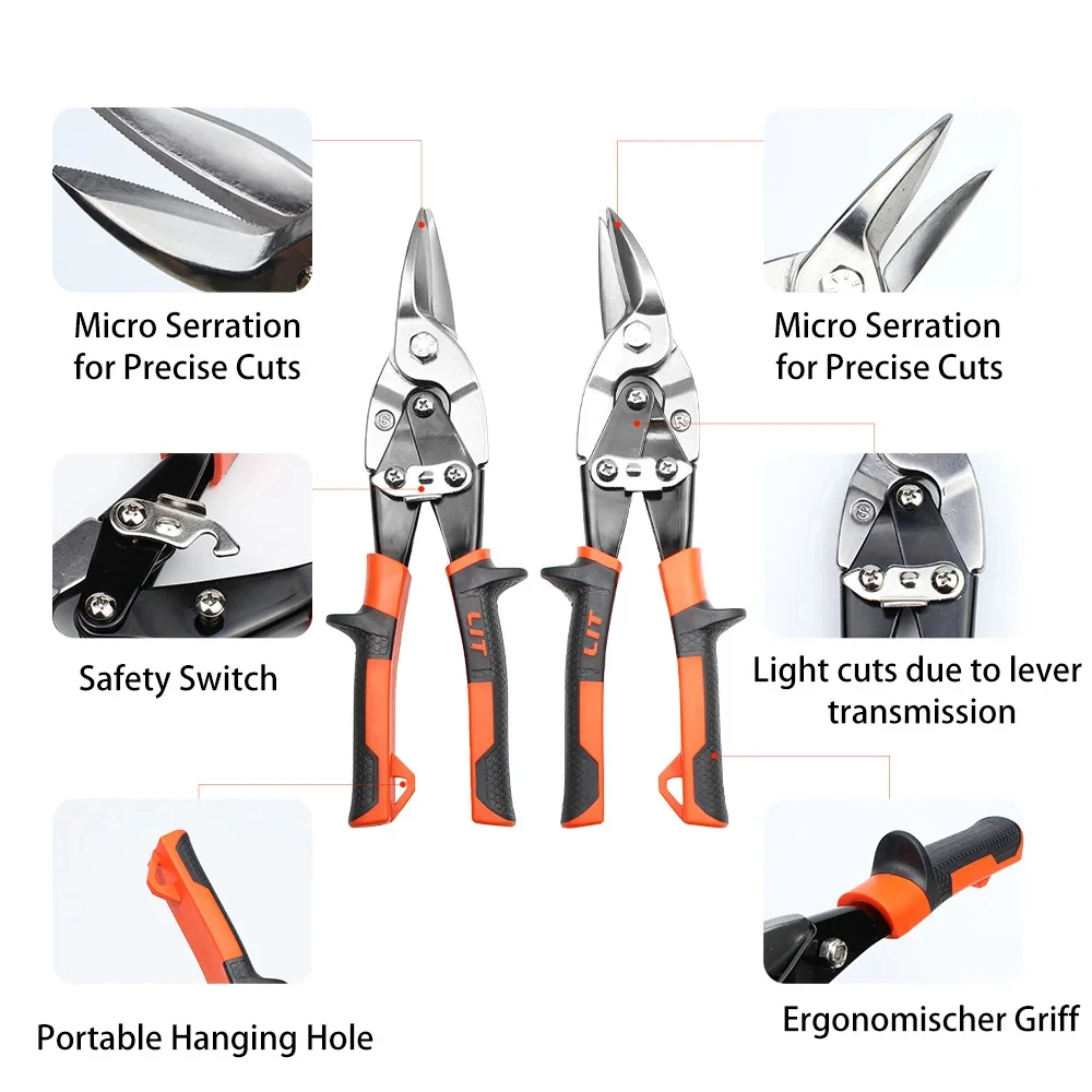 Aviation Scissor Tin Snips Metal Sheet Cutting Snip Cutter Multi-directional Scissors Industrial Professional Hand Tool