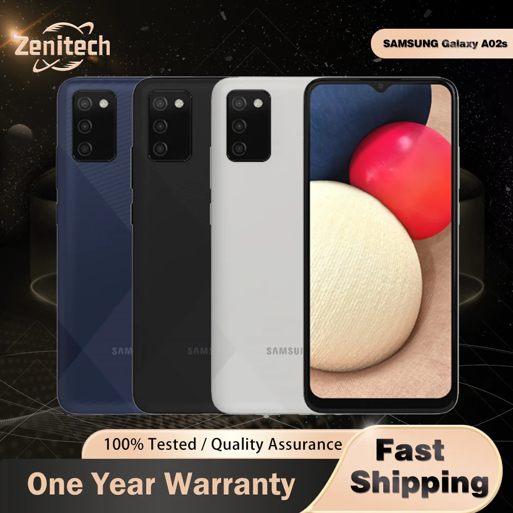 هاتف سامسونج جالاكسي A02s A025U 4G الأصلي 6.5 بوصة 2 جيجابايت رام 32 جيجابايت روم 13 ميجابكسل + 2 ميجابكسل * 2 + 5 ميجابكسل كاميرا ثماني النواة أندرويد الهاتف المحمول #1