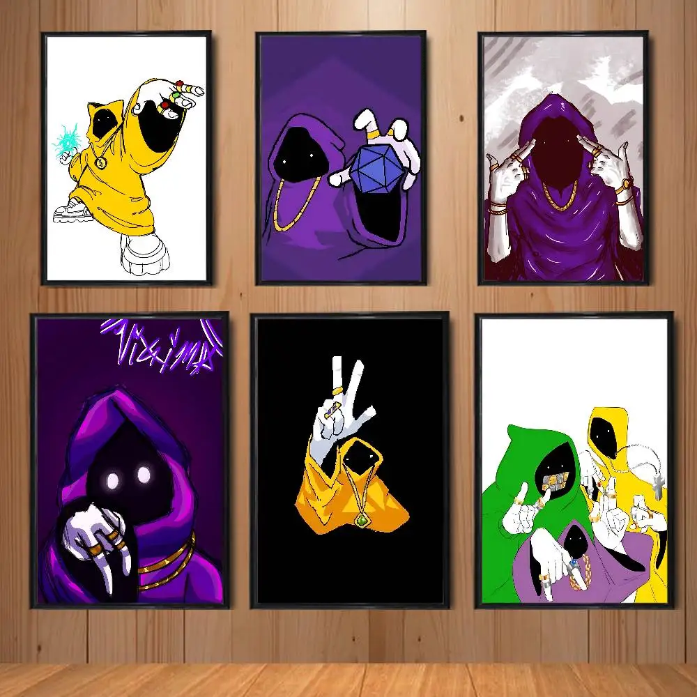 

Purple Wizard FNF Poster Trendy Wall Art For Coffee Office Bar Decoration Best Gift Good Sticker Printed On PP Paper