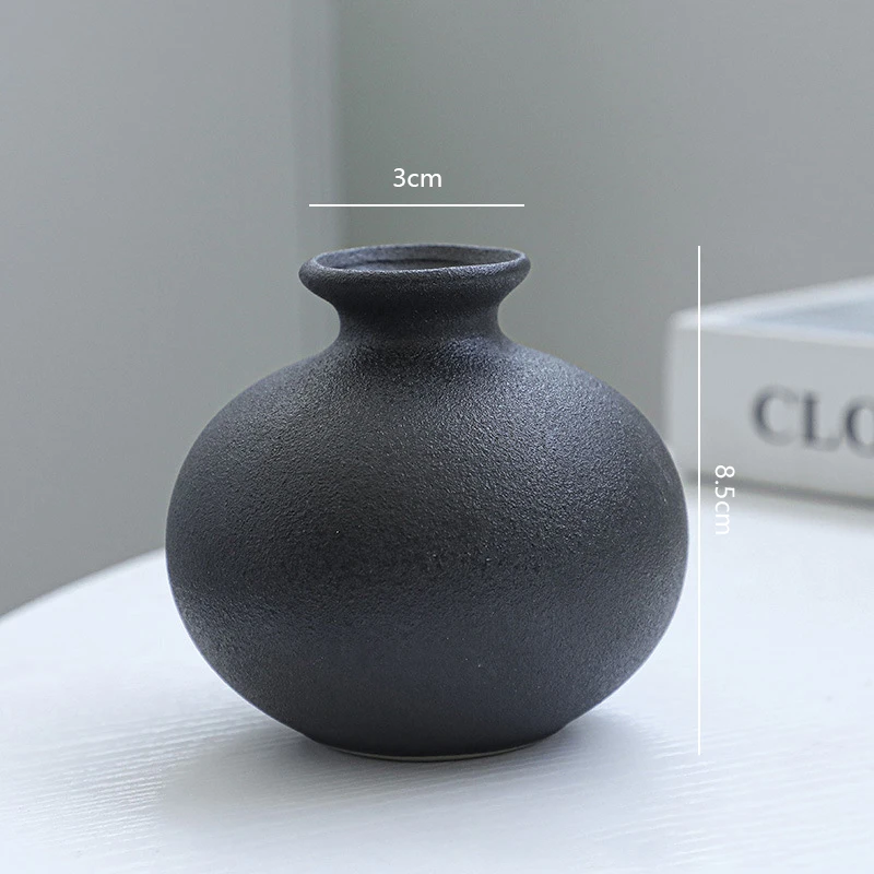 5Pcs Black Ceramic Vase Set Modern Minimalist Matte Flower Vases for Home Deco Living Room Table Centerpiece Wedding Party Decor - view 4