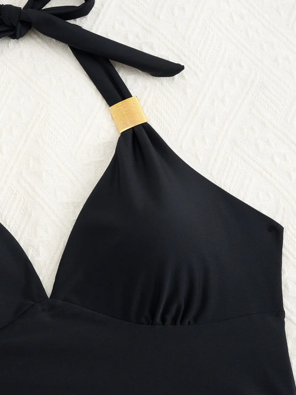 2026 Halter Tankini Set 2 Pieces Solid Backless Swimwear Women High Waist Swimsuit Female Bathing Swimming Suit Padded Beachwear