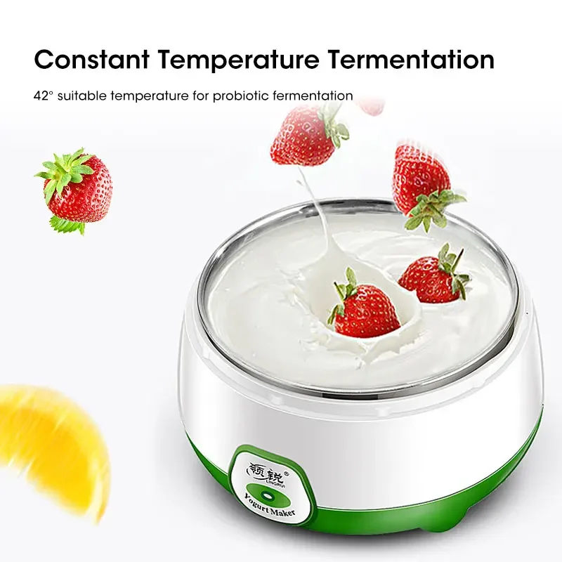 Electric Yogurt Machine Fully Automatic Yogurt Making Machine Multifunctional Cook Machine Stainless Steel Container Yogurt DIY