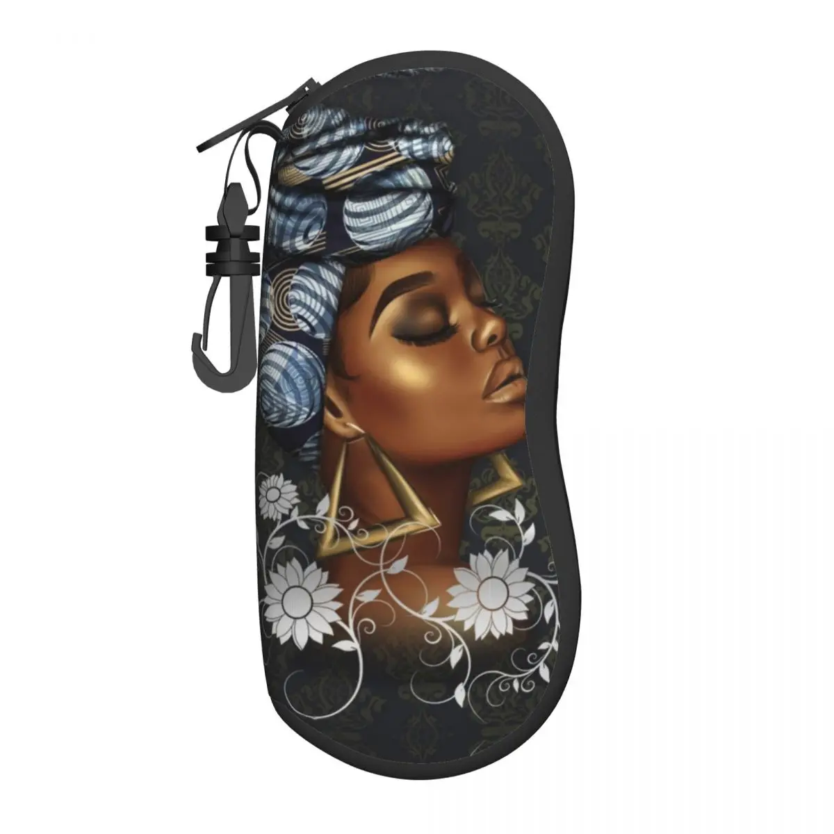 

Custom Black Women Vintage Classic Glasses Case Cool Abstract African Shell Eyeglasses Case Sunglasses Box