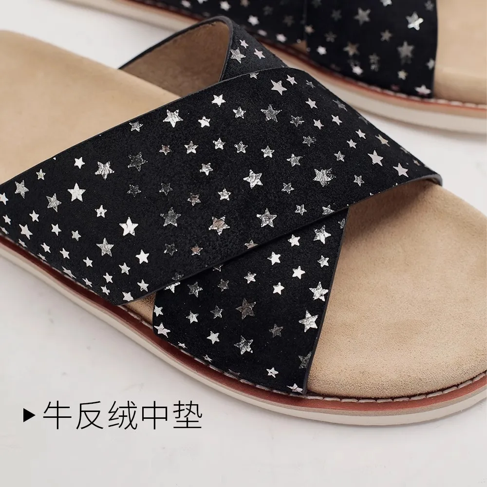 شباشب صندل رجالية جديدة للرجال لربيع وصيف جودة عالية من الجلد الطبيعي شباشب أحذية صنادل جلدية للرجال ريترو بريطاني #5