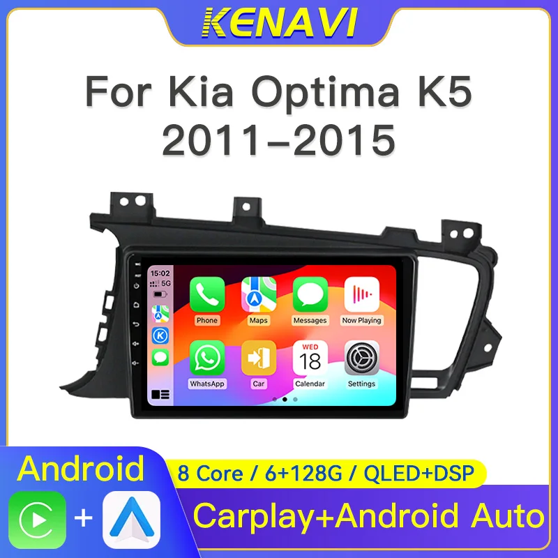 

9-дюймовый 2-Din автомобильный стерео радио на базе Android для Kia K5 Optima 2011 2012 2013 2014 2015 мультимедийный видеоплеер навигация GPS Carplay авто авторадио головное устройство 2 din без DVD с экраном