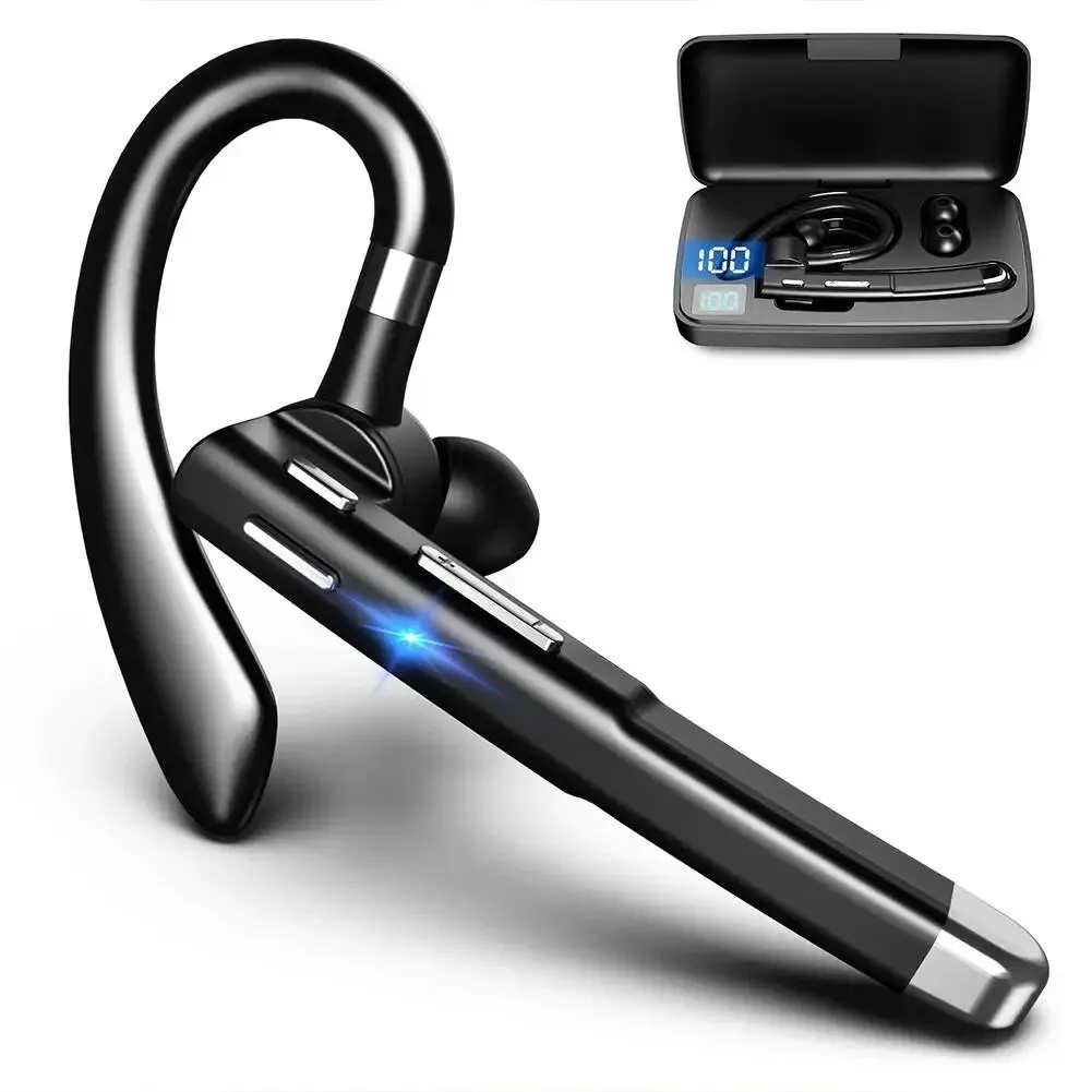 Bluetooth Headset Noise Cancelling Sports Waterproof Digital Display Headphones Wireless Headset Business Ear-mounted