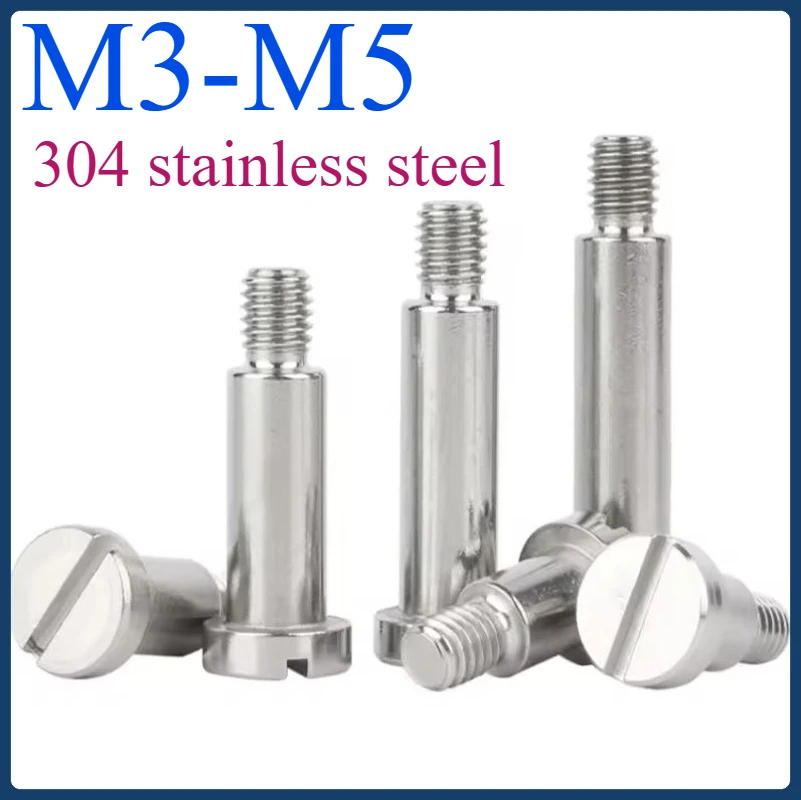 

304 Stainless Steel Bearing Bolt Slotted One-word Slot Positioning Shoulder Step Screw Plug Limit Screw M3 M3.5 M4 M5