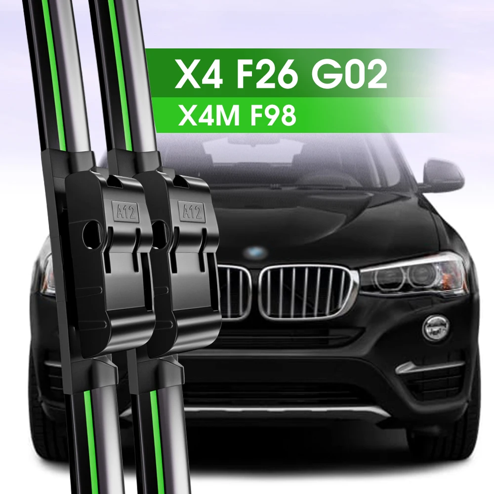 

2pcs Front Windshield Wiper Blades For BMW X4 F26 G02 X4M F98 2014-2023 2015 2016 2019 2020 2022 Windscreen Window Accessories