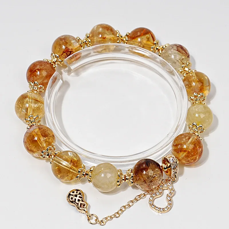 

High-Quality Yellow Pagoda Women Fashion Single Circle Whitening Platinum Hair Bracelet