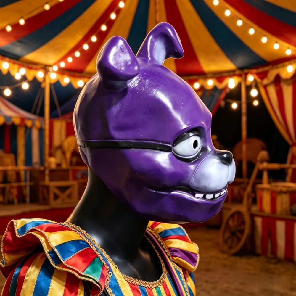Bonnie Maske Five Nights at Freddy's Cosplay Latex-Maske Lila Bär Vollgesichtsmaske für Halloween-Party Karnevalskostüm Requisiten – Detail 3
