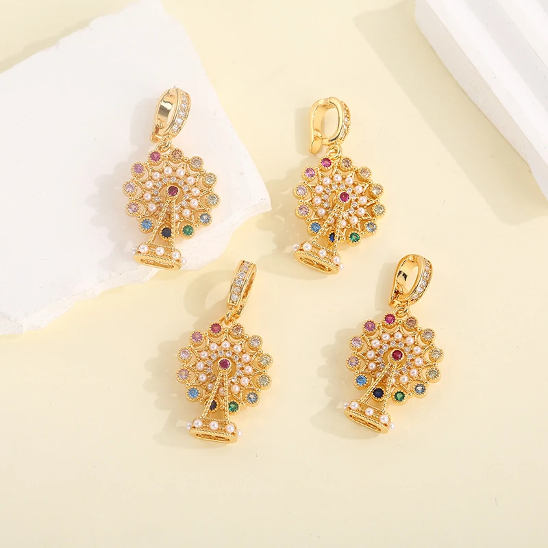 

5 шт./лот DIY микс ювелирных изделий аксессуары циркон цветные маленькие цветы полые цветочные корзины для подвесок телефон кулон