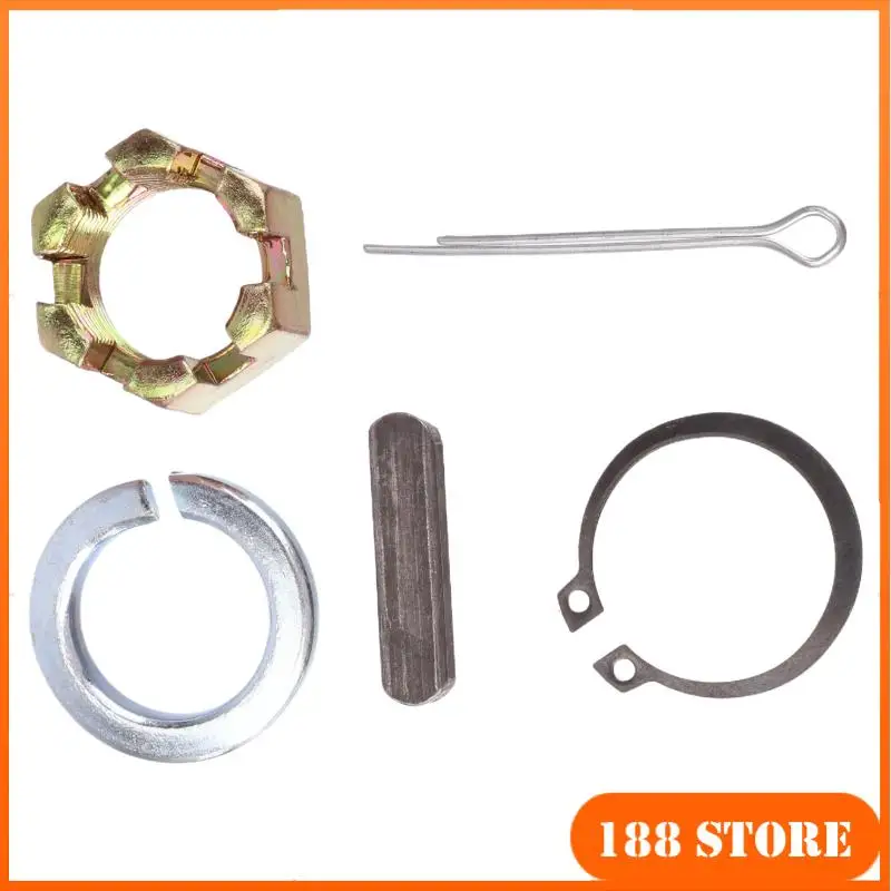 

5-Piece Universal Accessories Set (6206 Pin, Spring, Gasket, Slot Key, Nut) for Electric Tricycle Rear Axle Half Shaft