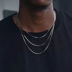 New Trendy 925 sterling silver 1/2mm Hip Hop Men's Silver Snake Chain Necklace Women Party Jewelry Accessories Gift wholesale