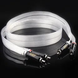 Cable de Audio HiFi Valhalla Rca Nordost Audiophile Hifi 7N OCC Cable de Audio Chapado en plata Cable de señal 2RCA para amplificador DAC