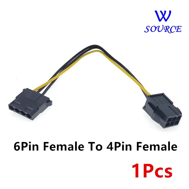 1pcs 6pin Female Graphics Card GPU To Molex IDE Dual 2 X 4pin Female To Power Supply Cable PCIe PCI-e 6 Pin Male To 4pin Female