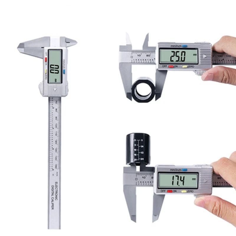 

150mm LCD Digital Display Electronic Carbon Fiber Vernier Caliper Digital Gauge Micrometer Depth Caliper Ruler Measuring Tools