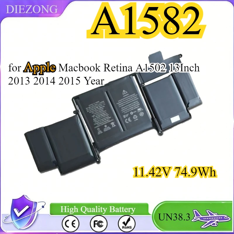 

Аккумулятор A1582 для ноутбука Apple Macbook Retina A1502 13 дюймов 2013-2015 годов, сменный аккумулятор 11.42В 74.9Втч A1502 Bateria