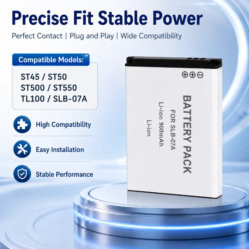 900mAh 3.7v Multiple Models Suitable for Samsung DIGIMAX-ST45 ST50 ST500 ST550 TL100 SLB-07A DC/DV Long Range Digital Battery