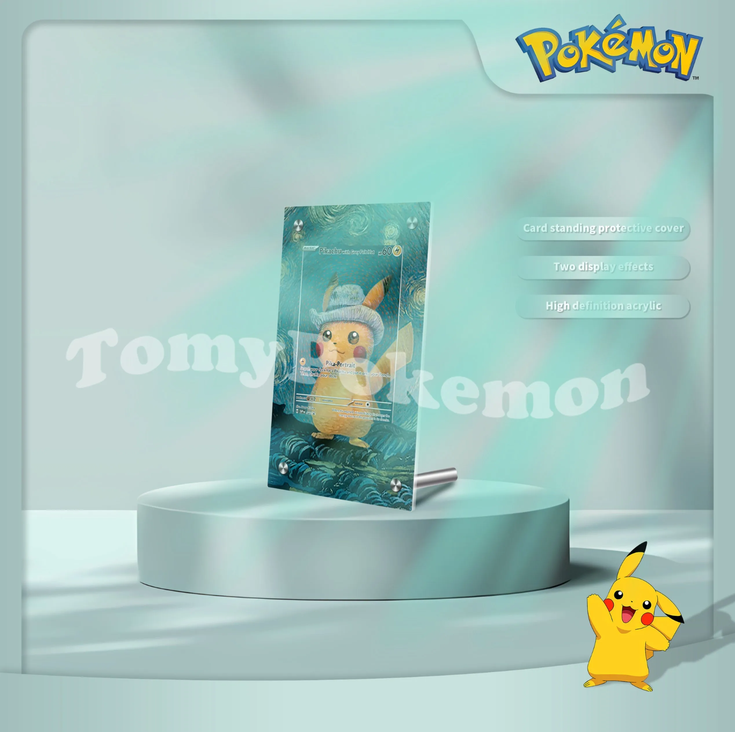 أنيمي بطاقة الطوب إطار الصورة متحف فان جوخ بيكاتشو تشارجر الاكريليك بطاقة الطوب إطار صور PTCG هدية لعبة لا تشمل البطاقات #2