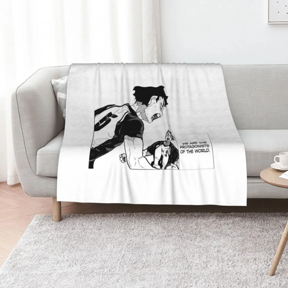 Copy of protagonists of the world - no bg Throw Blanket Sofas Camping manga Decoratives Furry Soft Blankets