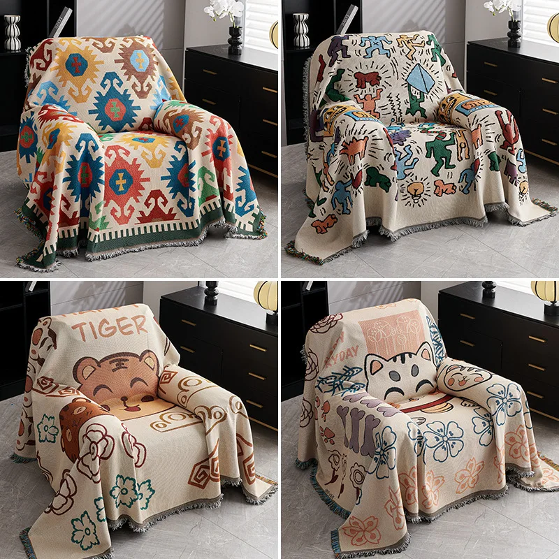 Knitted Recliner Sofa Towel Nordic Ins Style Cover Cloth Full Cover Sofa Cushion Cover Blanket Universal for All Seasons