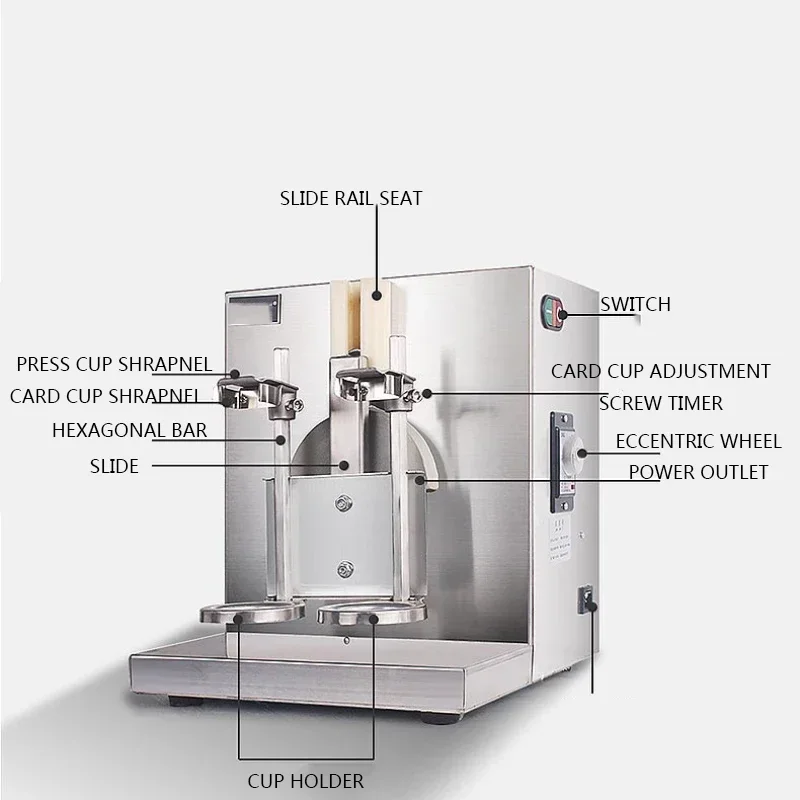 เครื่องปั่นถ้วยสองหัว220V ไฟฟ้าเครื่องปั่นชานมถ้วยไวน์เครื่องปั่นถ้วยหิมะ