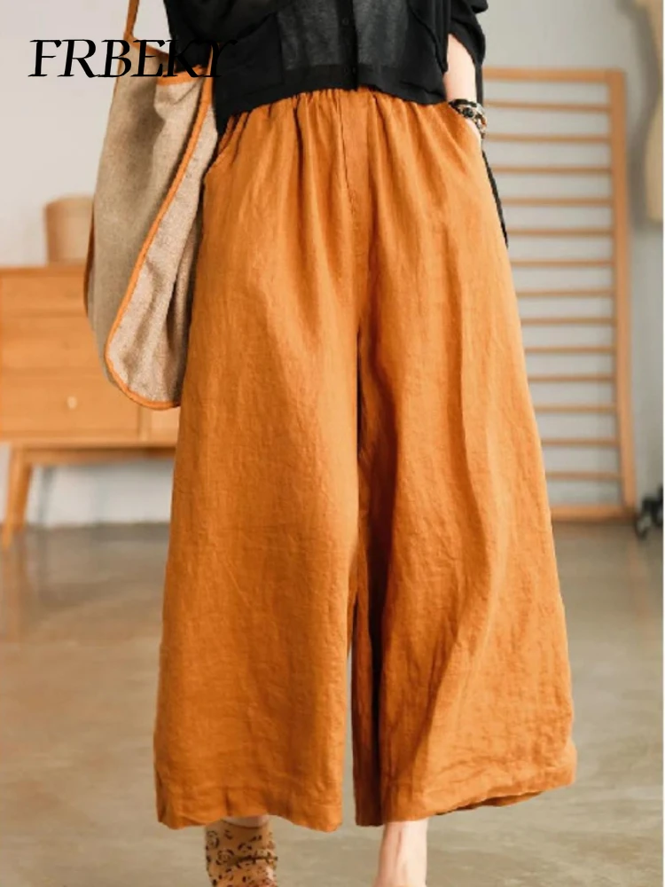 Pantalones de pierna ancha de nueve puntos para mujer, Pantalones rectos de calle sueltos e informales, pantalones de gran tamaño, ropa de calle de moda coreana, Verano