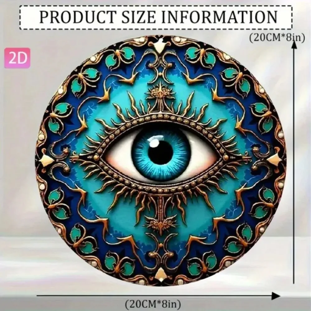 Evil Eye Metal Wall Art Greek Aluminum Sign Retro Home Bar Decor