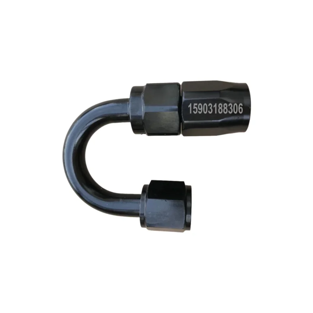 180 Degree High-Quality Push Lock 6AN Black Fuel Oil Hose End Fittings Adaptor for Automotive