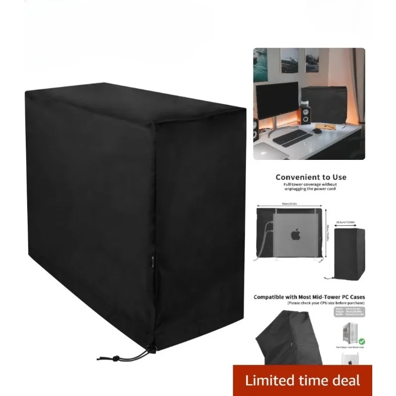 

Black Waterproof computer Dust Cover Desktop Protector for Mid-Tower Computers Durable 420D 600D Computer Case Cover