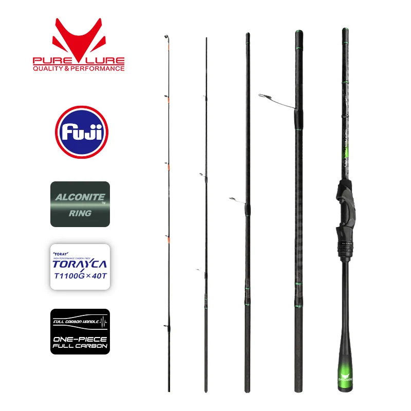 purelura zero light alto carbono longo jogando rod isca pequena rock pesca spinning rod truta rod fundicao ul stream bass bfs 01