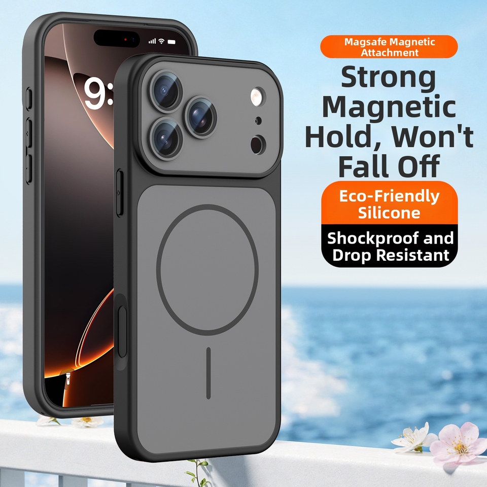 for Magsafe Phone Case for iPhone 17 16 15 14 13 Pro Max Air 17Pro 16Pro Silicone Magnetic Full Coverage Protective Back Cover