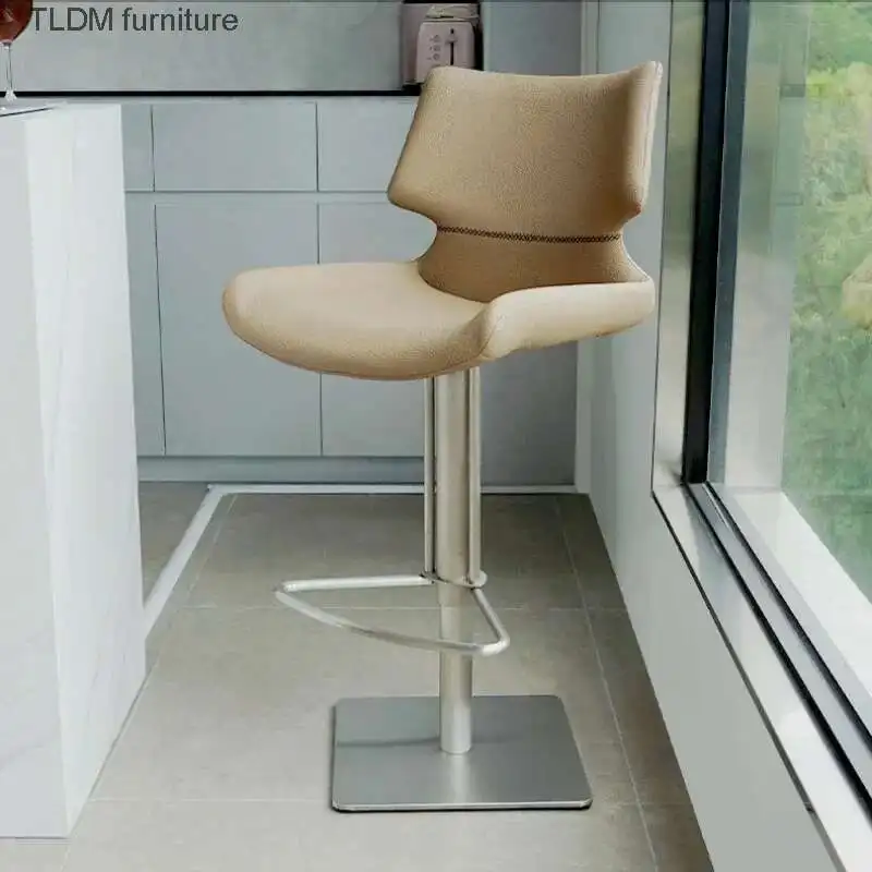 

Adjustable Makeup Bar Stool Counter Ergonomic Arm Height Kitchen Bar Stool Restaurant Velvet Table Alto Cocina Furniture