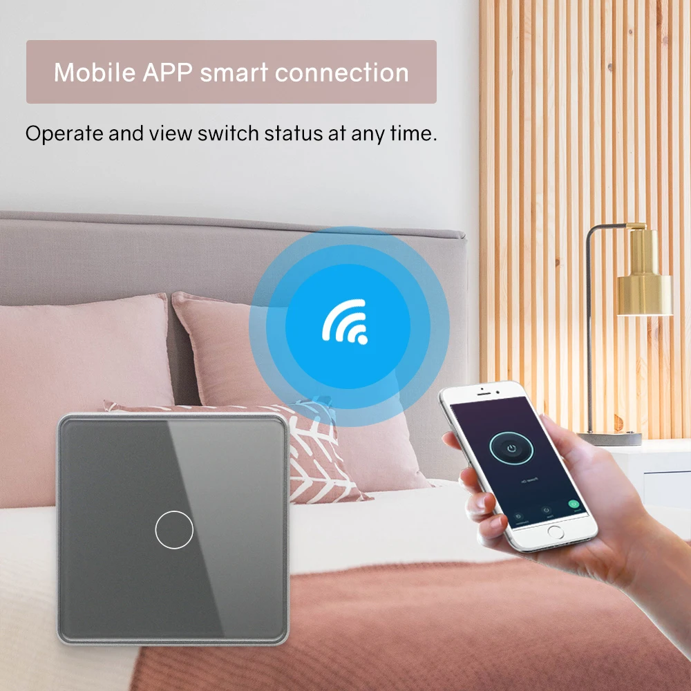 Stlf tuya zigbee/wifi controlado inteligente ue 1 gang interruptor de parede luz toque funciona com alexa e google home