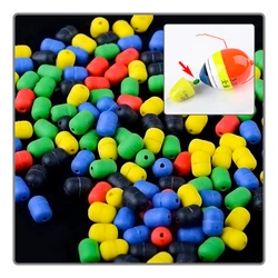 50Pcs Rocky Fishing Color Soft Rubber Anti-Collision Block Beans Abo Float Line Hole Buffer Protection Bean Fishing Accessories